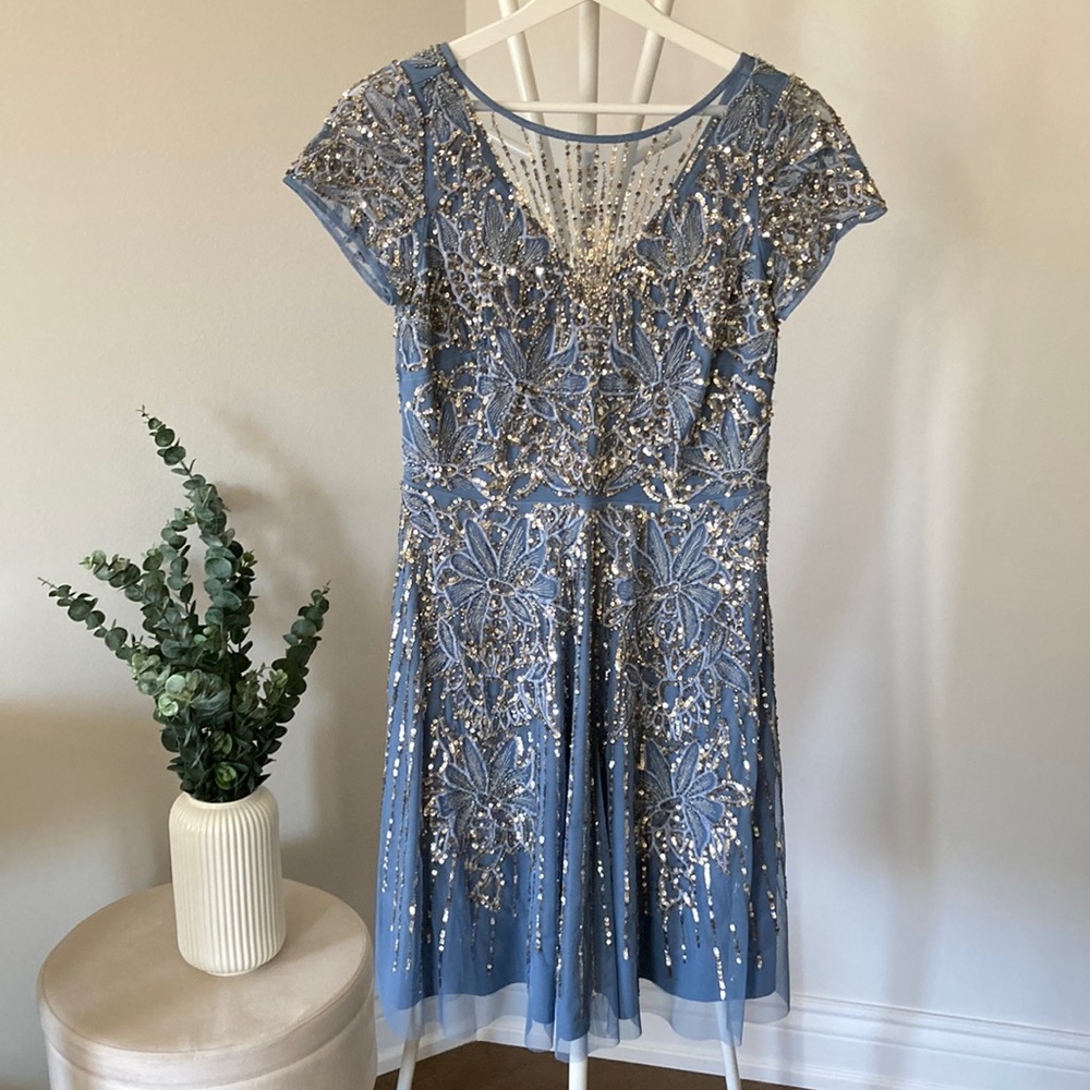 Light blue sequin dress